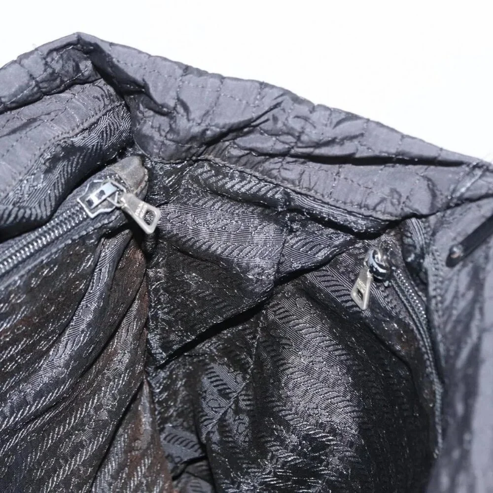 PRADA Hand Bag Nylon Black Silver Auth ka079 - Picture 13 of 16